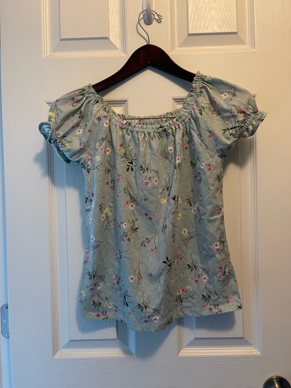 The Children’s Place Light Green Floral Off-Shoulder Girl's Top